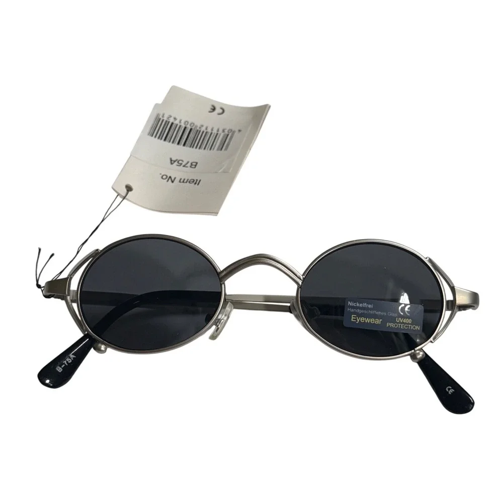 Vintage 90s Deadstock Steampunk Oval Wire Sunglasses